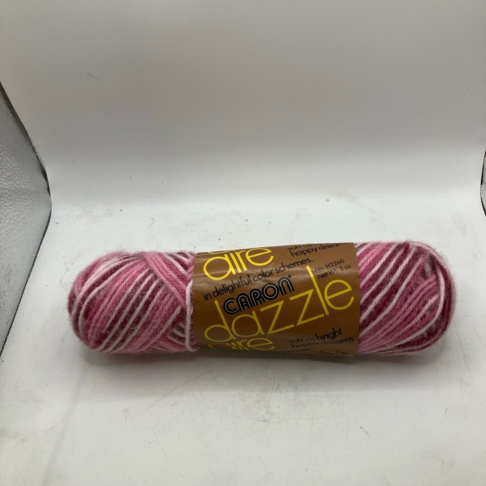 Caron Yarn 3 Oz Pink White‎ Caron Dazzle Aire Soft No H2250 Pastel Crafting